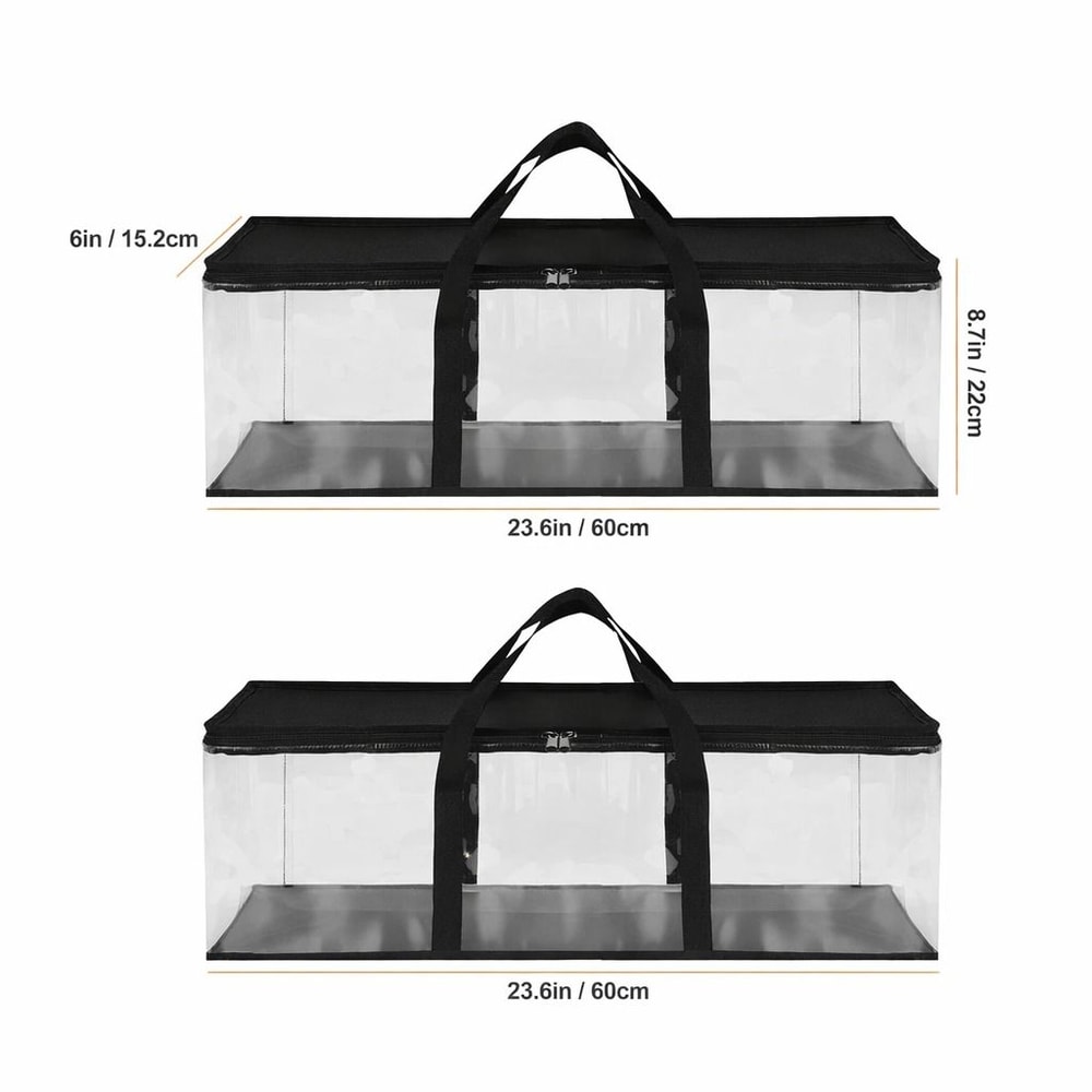 Clear PVC DVD Storage Bags Media Holder Case With Handle Durable Zipper Design 1