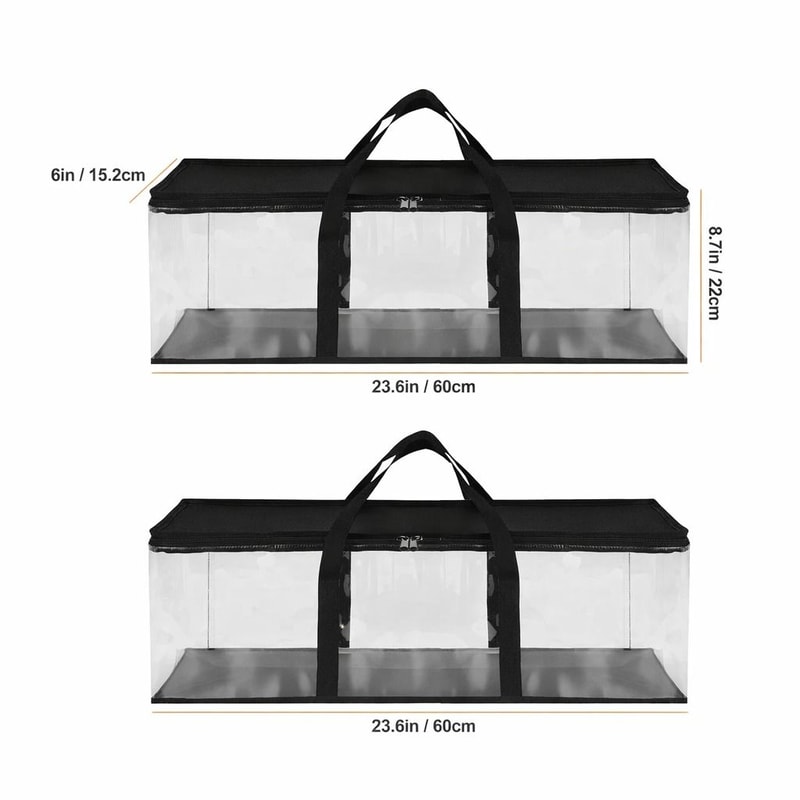 Clear PVC DVD Storage Bags Media Holder Case With Handle Durable Zipper Design 1