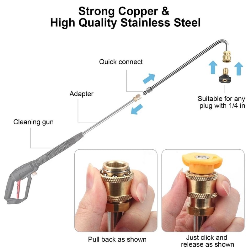 High Pressure Rod Washer Extension Gutter Rod With Nozzle Tips Versatile Telescoping Wand For Pres 3