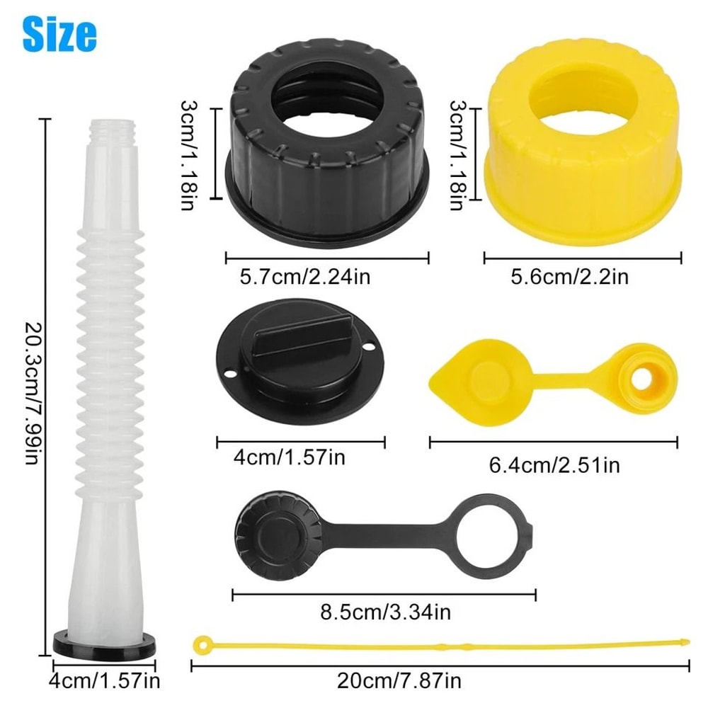 Replacement Gas Can Spout Nozzle Vent Kit Compatible With Plastic Gas Cans Old Style Cap Universal 2