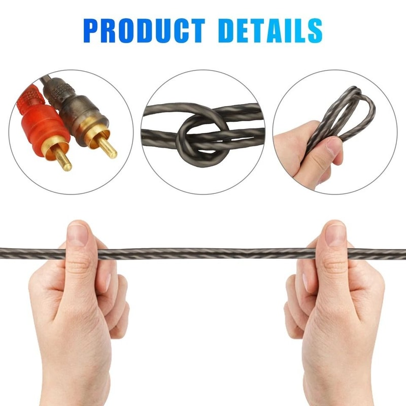 RCA Cables Premium Twisted Audio Interconnect For Car Amplifier Home Audio Systems 1