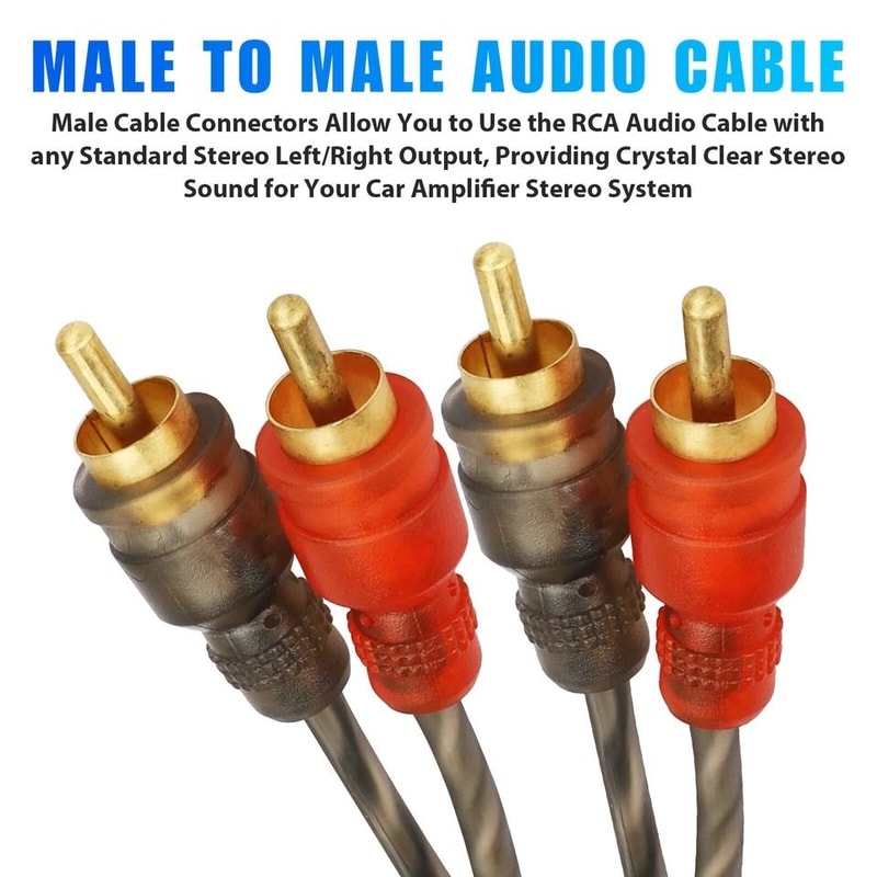 RCA Cables Premium Twisted Audio Interconnect For Car Amplifier Home Audio Systems 4