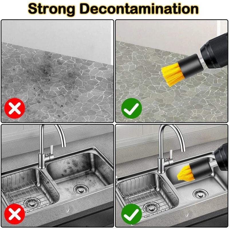 Drill Brush Attachment Set For Carpet Tile Grout Cleaning Power Scrubber 1