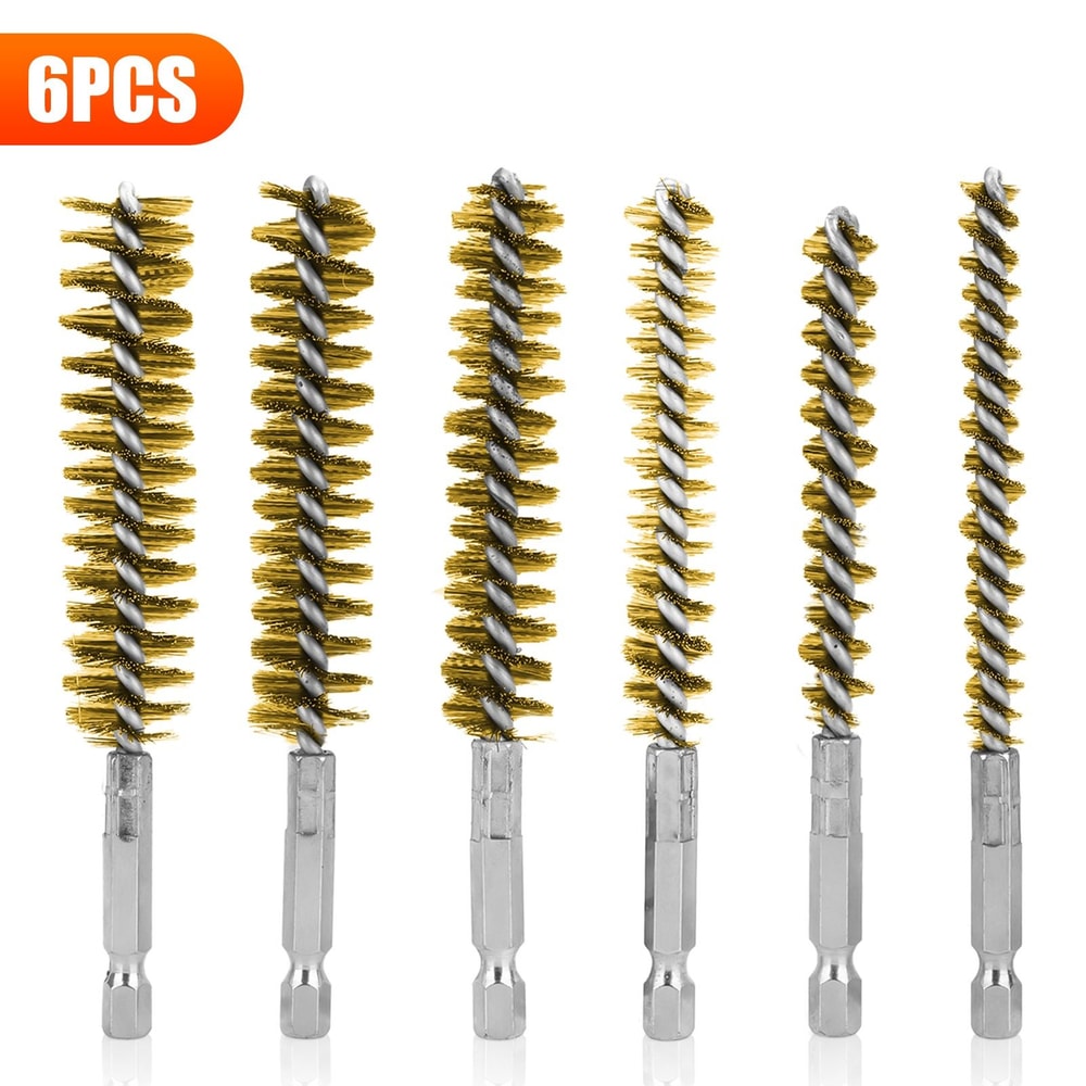 Brass Bore Cleaning Wire Brushes Set For Power Drill Versatile Cleaning For Tubes Ports Cylinders 7
