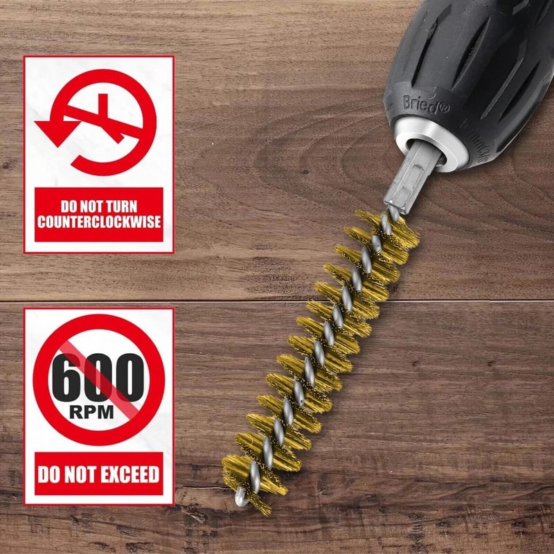 Brass Bore Cleaning Wire Brushes Set For Power Drill Versatile Cleaning For Tubes Ports Cylinders 3