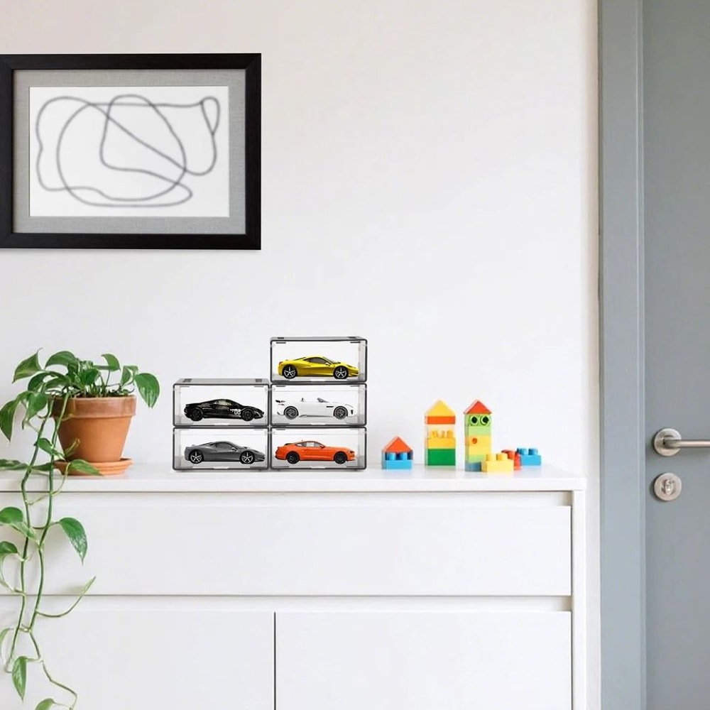 Acrylic Dust Proof Display Case For Scale Model Car Storage Freely Stackable Durable And Transpare 1