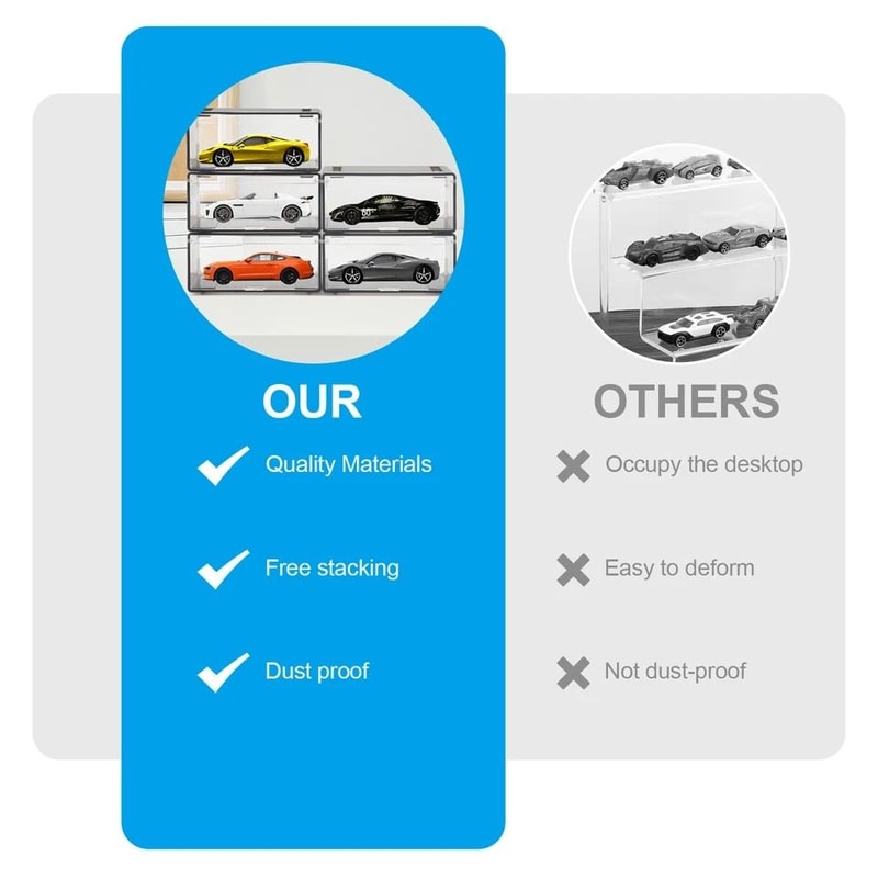 Acrylic Dust Proof Display Case For Scale Model Car Storage Freely Stackable Durable And Transpare 4