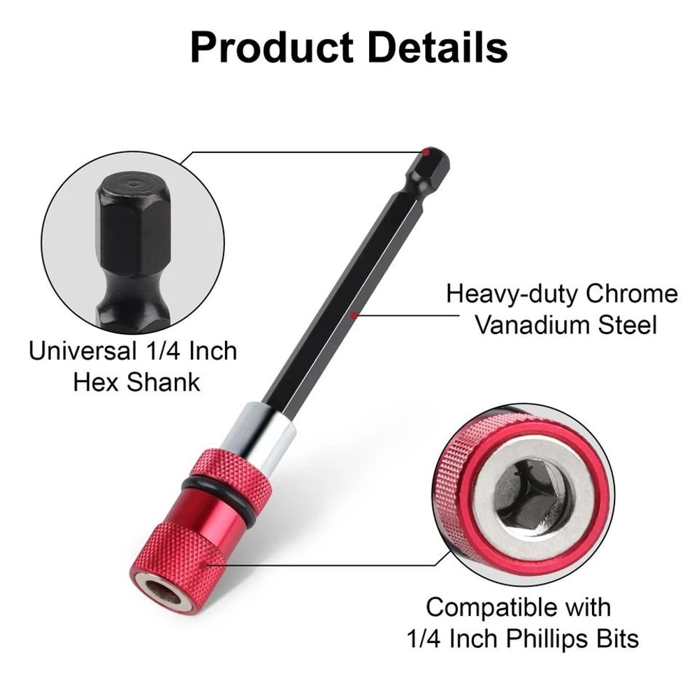Drill Extension Bit Holder With Quick Release Magnetic 4