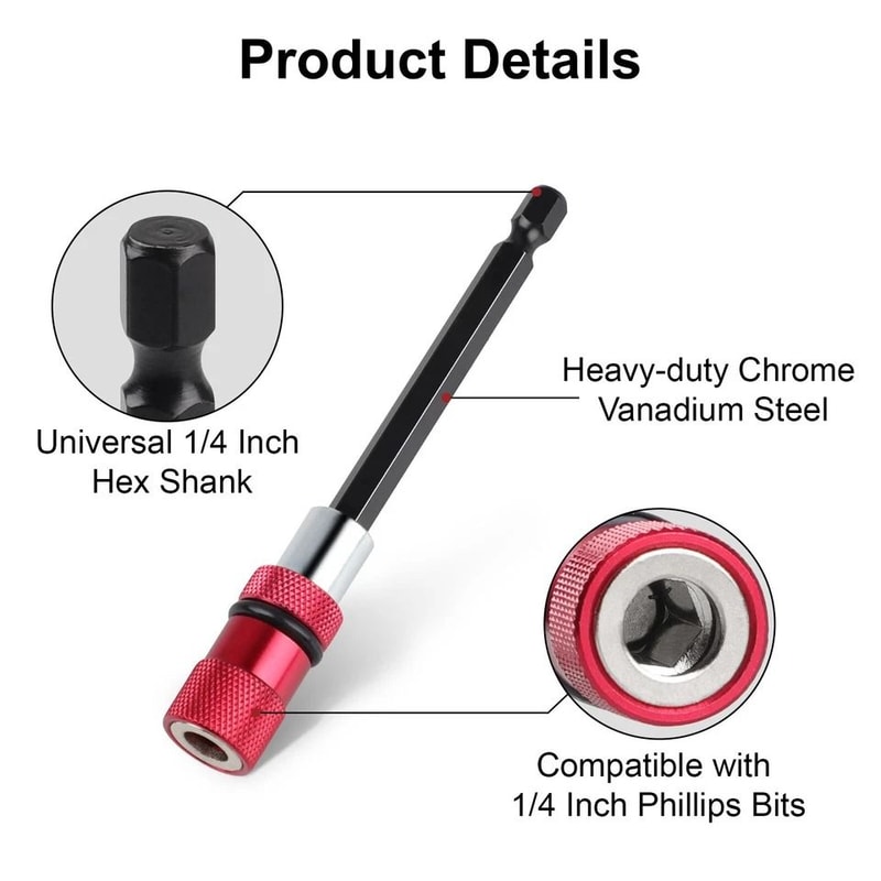 Drill Extension Bit Holder With Quick Release Magnetic 4