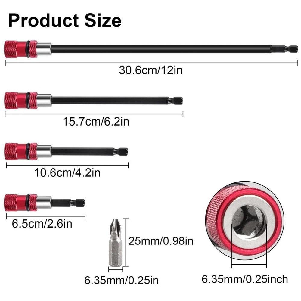 Drill Extension Bit Holder With Quick Release Magnetic 6