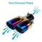 Universal Dual Exhaust Tip Muffler Stainless Steel Round Design ClampOn Installation 5