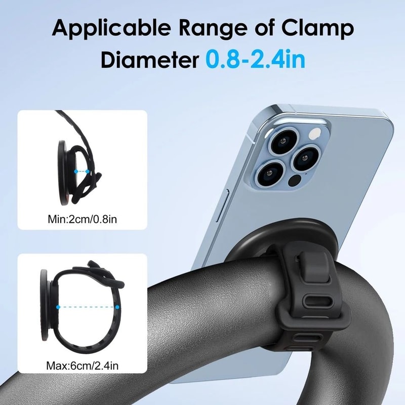 Magnetic Phone Holder For Stroller Gym Cart Bike Versatile Mount With Adjustable Strap 3