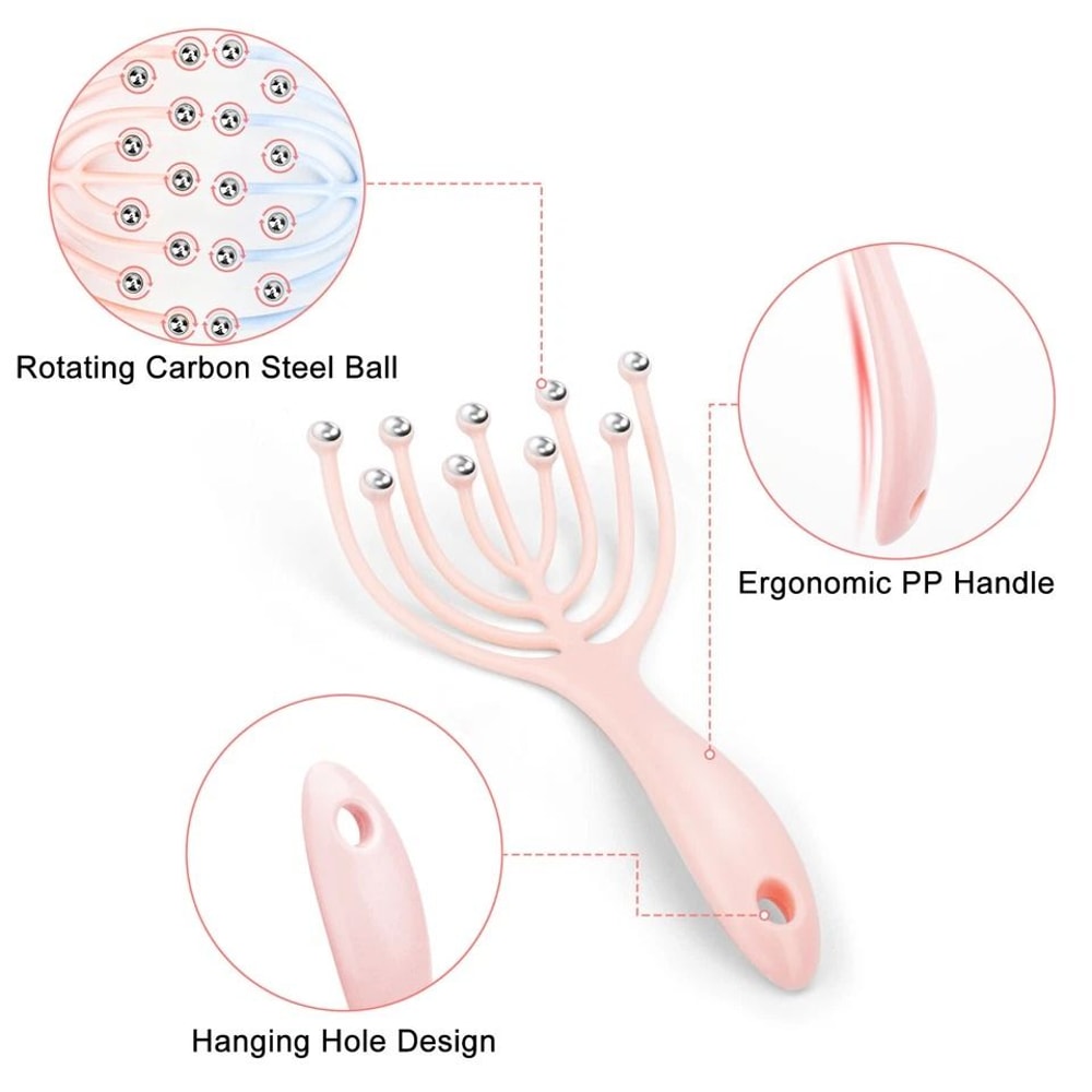 Ball Scalp Massager For Deep Relaxation Portable Handheld Head Massager Stress Relief Hair Care 5