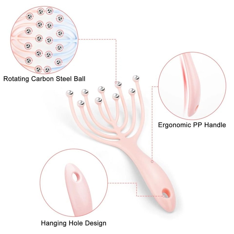 Ball Scalp Massager For Deep Relaxation Portable Handheld Head Massager Stress Relief Hair Care 5