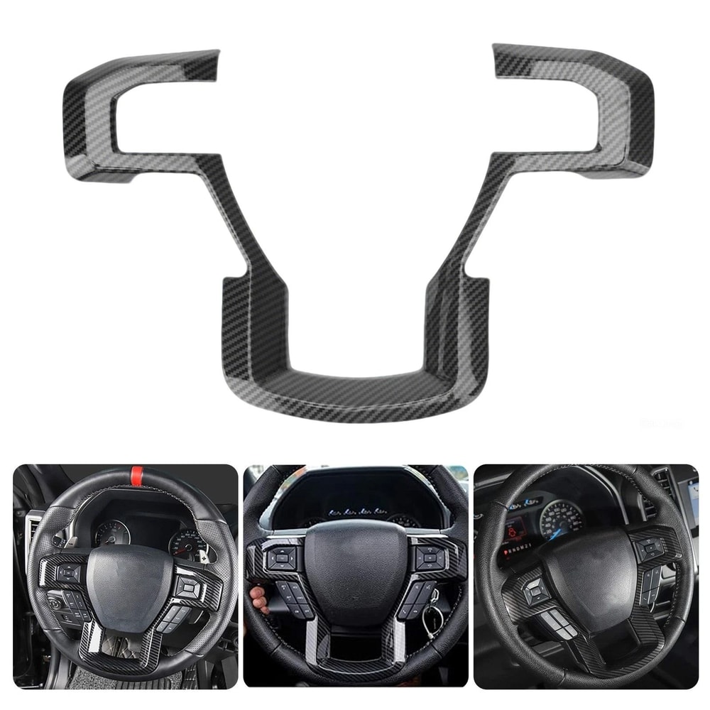 Carbon Fiber Look Steering Wheel Cover Trim Premium Sporty Upgrade 0