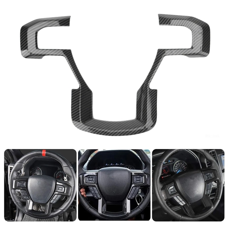 Carbon Fiber Look Steering Wheel Cover Trim Premium Sporty Upgrade 0