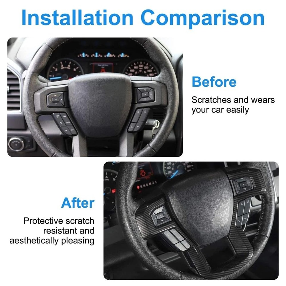 Carbon Fiber Look Steering Wheel Cover Trim Premium Sporty Upgrade 3