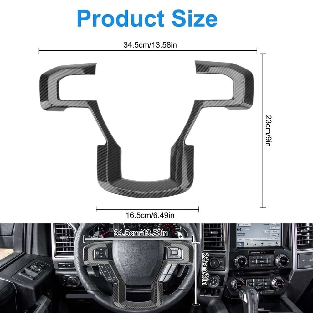 Carbon Fiber Look Steering Wheel Cover Trim Premium Sporty Upgrade 5