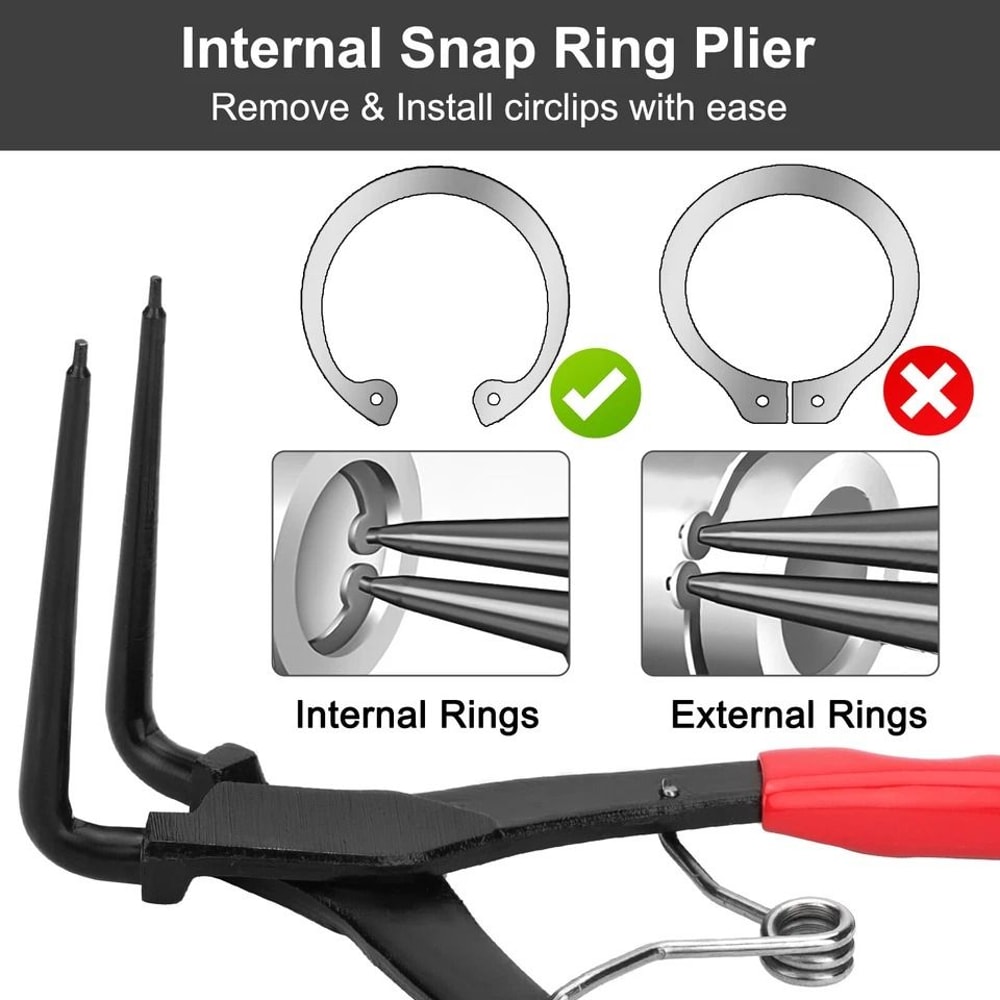 Heavy Duty Internal Master Cylinder Snap Ring Pliers Long Nose Pliers For Precision Snap Ring Remo 5