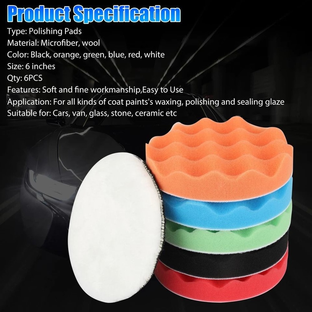 Car Buffing Pads Polishing Kit For Drill Sponge Waxing Foam Polisher 1