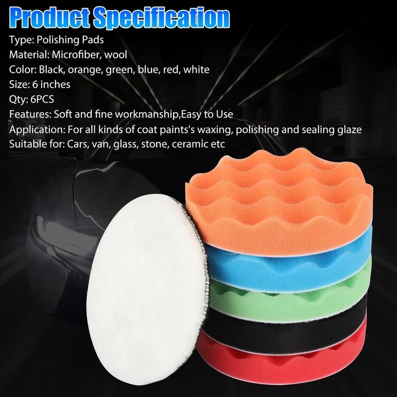Car Buffing Pads Polishing Kit For Drill Sponge Waxing Foam Polisher 1