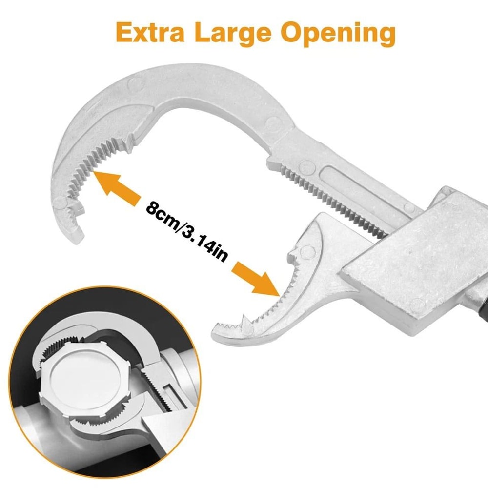 Heavy Duty DoubleEnded Adjustable Wrench For Plumbing Home Repair Universal Tool With Three Inter 2