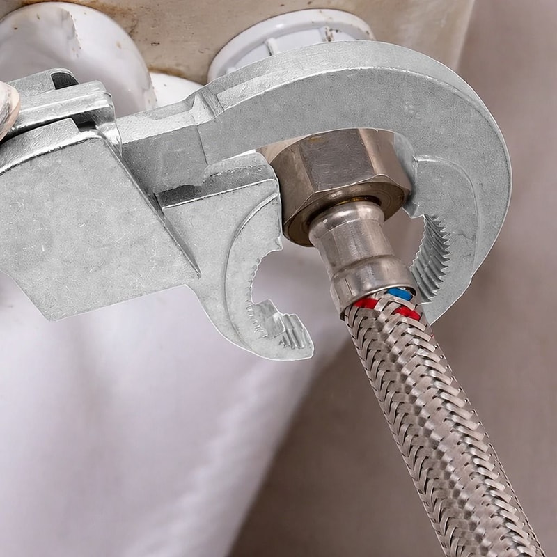 Heavy Duty DoubleEnded Adjustable Wrench For Plumbing Home Repair Universal Tool With Three Inter 0