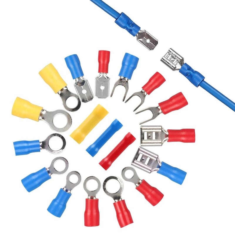 Insulated Electrical Wire Terminal Ring Splice Spade Crimp Connector Kit Durable MultiApplication 4