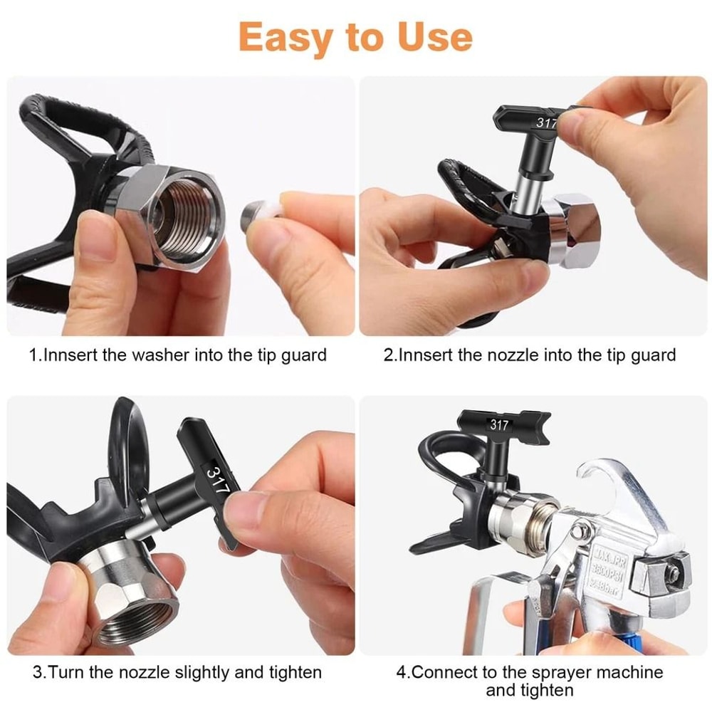 Reversible Paint Sprayer Tip Set For Airless Paint Guns Stainless Steel Nozzles For Precise Applica 1