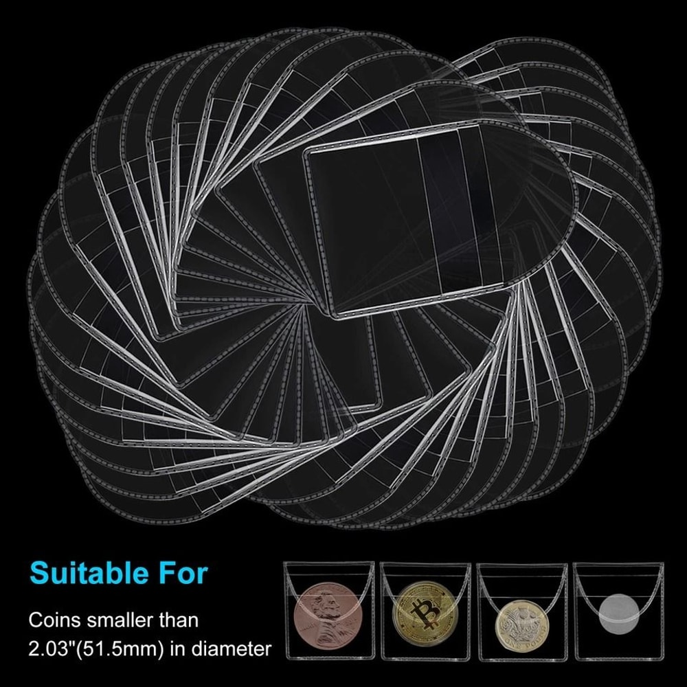 Clear PVC Coin Sleeves For Currency Collectibles Durable Individual Holders For Coins Tokens And 2