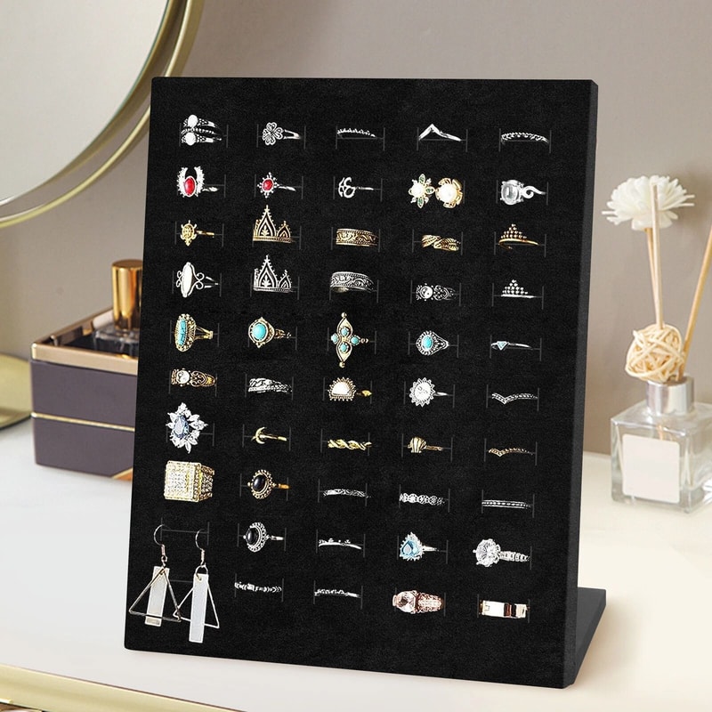 Velvet Ring Display Stand Jewelry Organizer For Rings Earrings Pendants 0