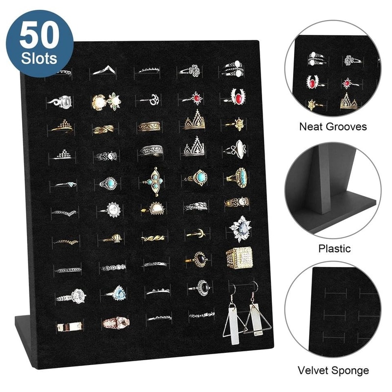 Velvet Ring Display Stand Jewelry Organizer For Rings Earrings Pendants 5