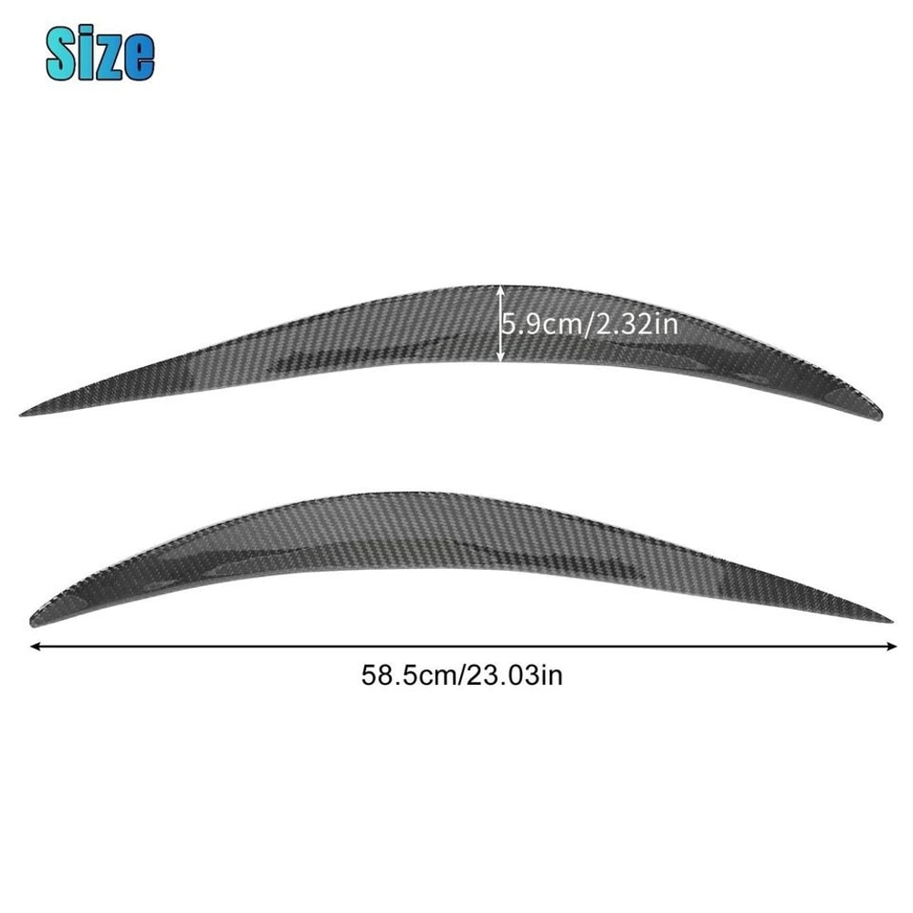 Premium Carbon Fiber Headlight Eyelid Trim LR Eyebrow Covers 2