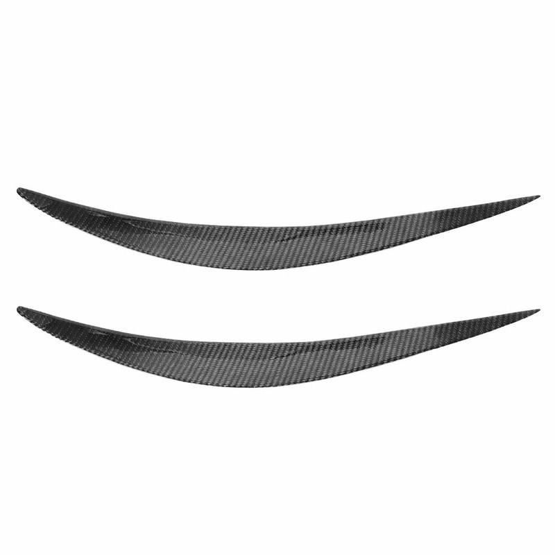 Premium Carbon Fiber Headlight Eyelid Trim LR Eyebrow Covers 0