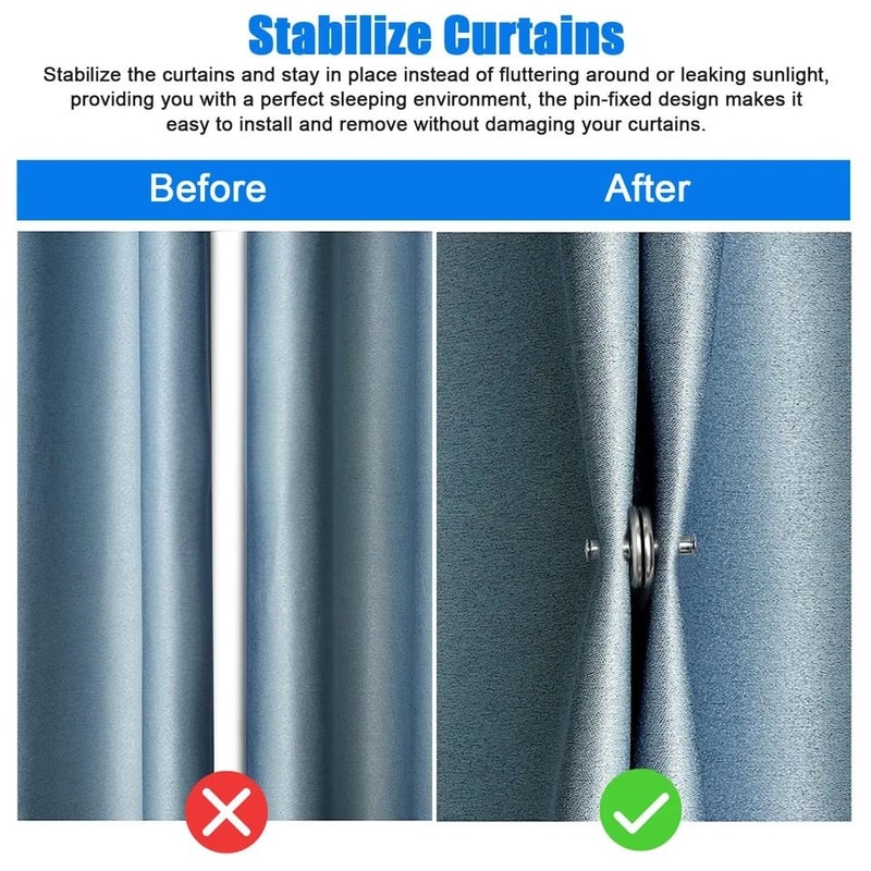 Magnetic Curtain Clips For Easy Window Screen Decor No Nails Or Hooks Required Durable Zinc Alloy 4