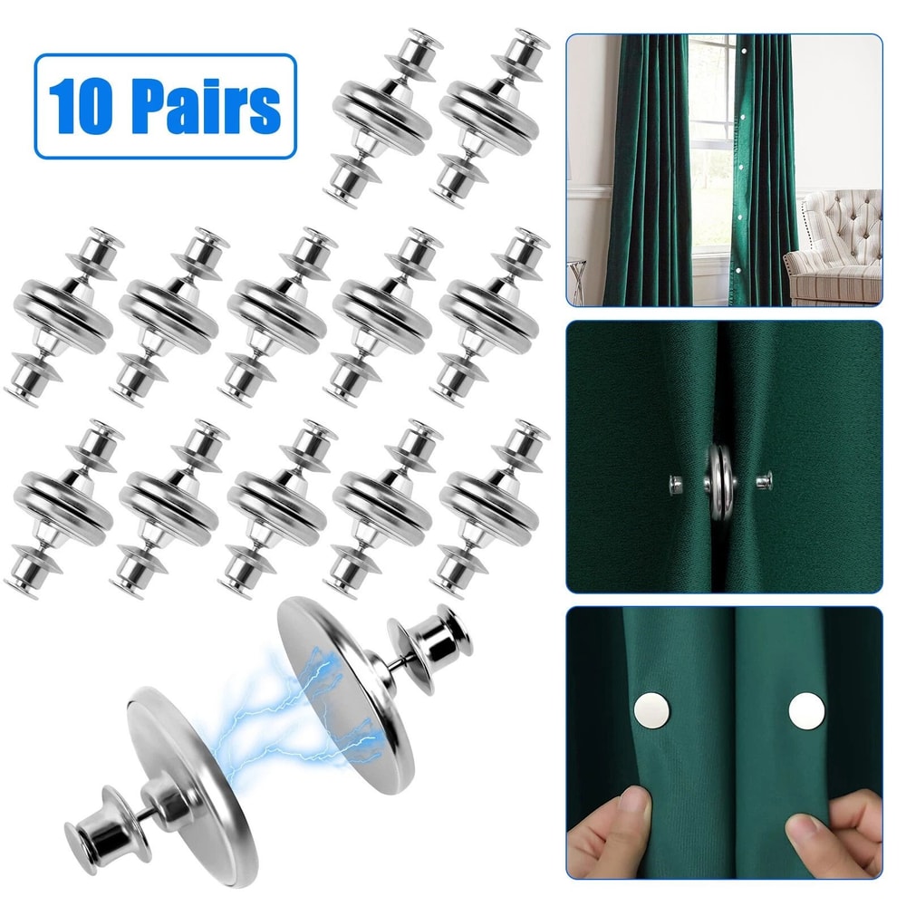 Magnetic Curtain Clips For Easy Window Screen Decor No Nails Or Hooks Required Durable Zinc Alloy 6