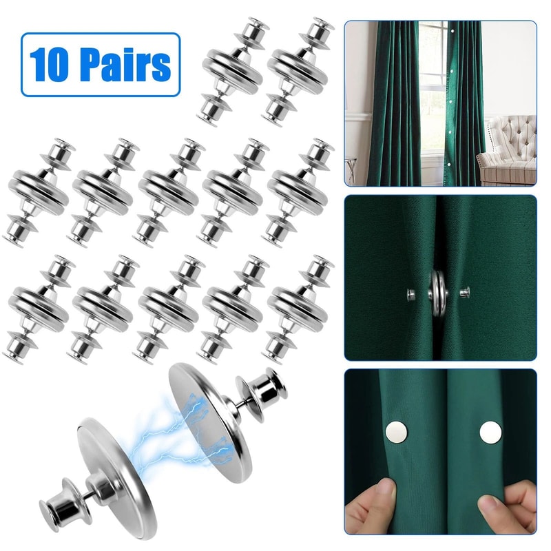 Magnetic Curtain Clips For Easy Window Screen Decor No Nails Or Hooks Required Durable Zinc Alloy 6