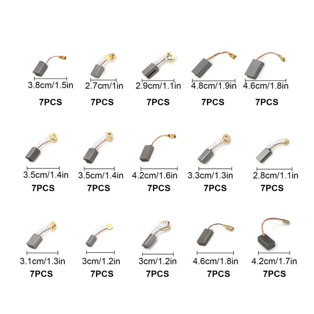 Electric Motor Graphite Carbon Brushes Set Replacement For Power Tools Universal Compatibility 6