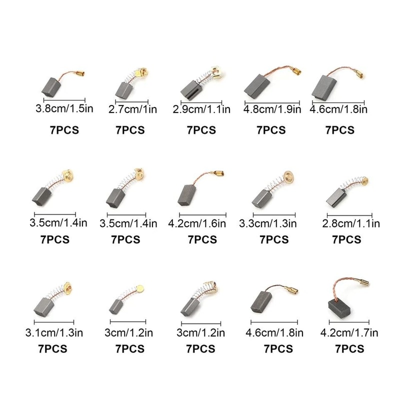 Electric Motor Graphite Carbon Brushes Set Replacement For Power Tools Universal Compatibility 6