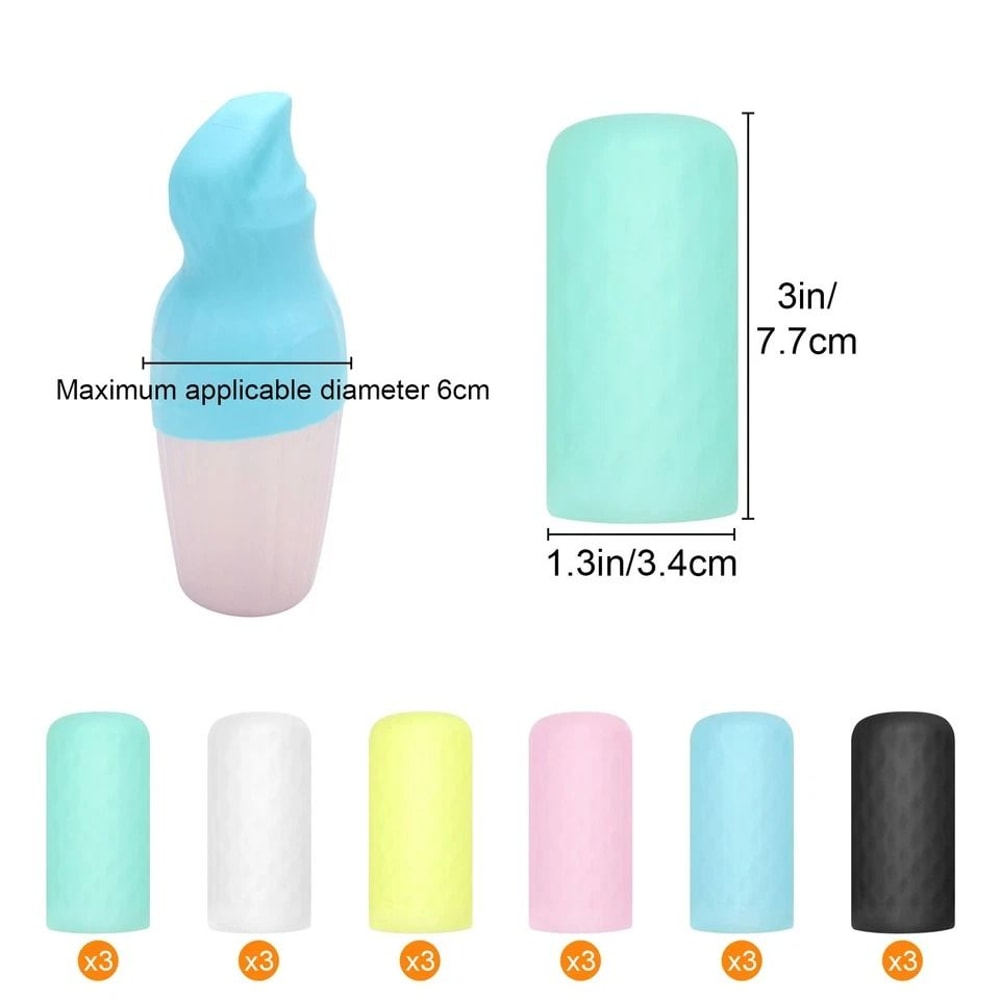 Leak Proof Travel Bottle Caps Set Reusable Silicone Covers For Toiletries 5