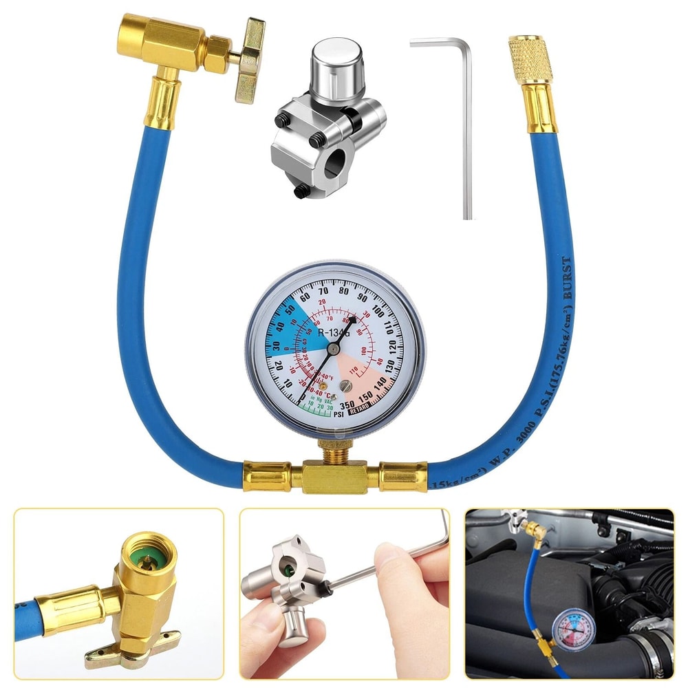 Bullet Piercing Tap Valve Kit For Refrigerator Fluoridation With Pressure Gauge Durable EasytoUse 2