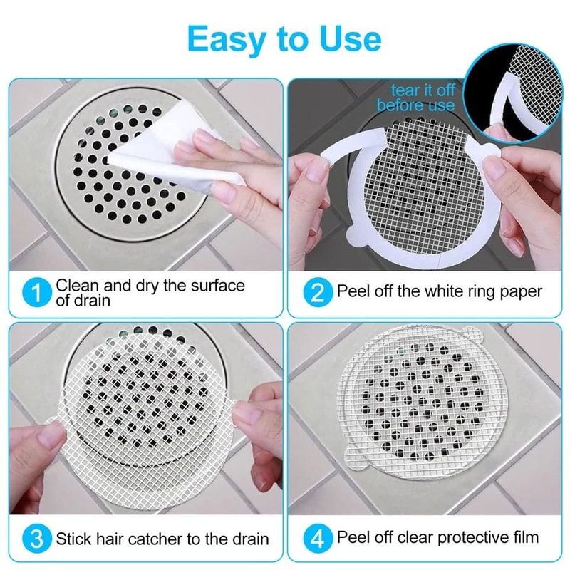 Disposable Shower Drain Hair Catcher Mesh Strainers For Bathroom 3