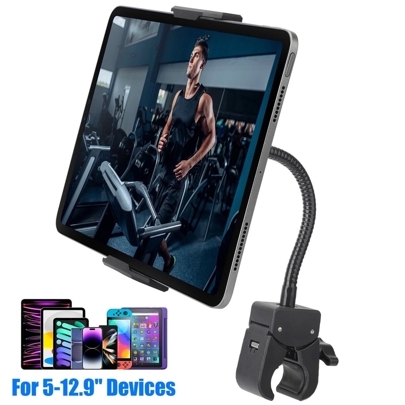 Adjustable Tablet Holder For Treadmill Bike And Mic Stand Universal Mount For Phones And Tablets 2