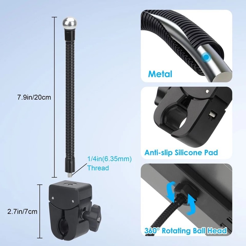 Adjustable Tablet Holder For Treadmill Bike And Mic Stand Universal Mount For Phones And Tablets 3