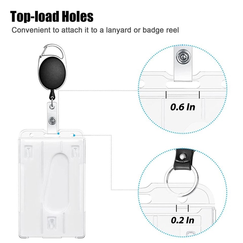 Clear ID Badge Holder Durable Plastic Protector For Vertical ID Cards Slim Hard Case 3