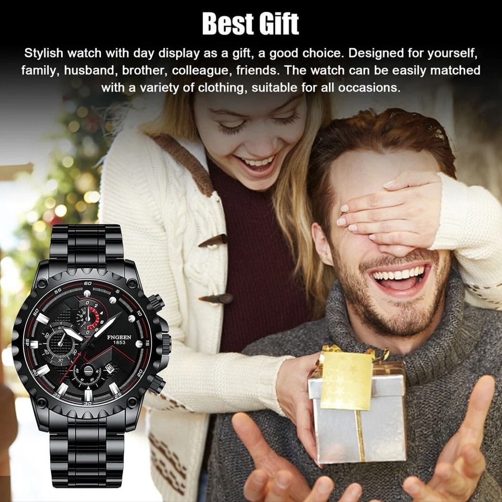 Waterproof Luxury Mens Watch Stainless Steel Classic Wristwatch With Luminous Display 1