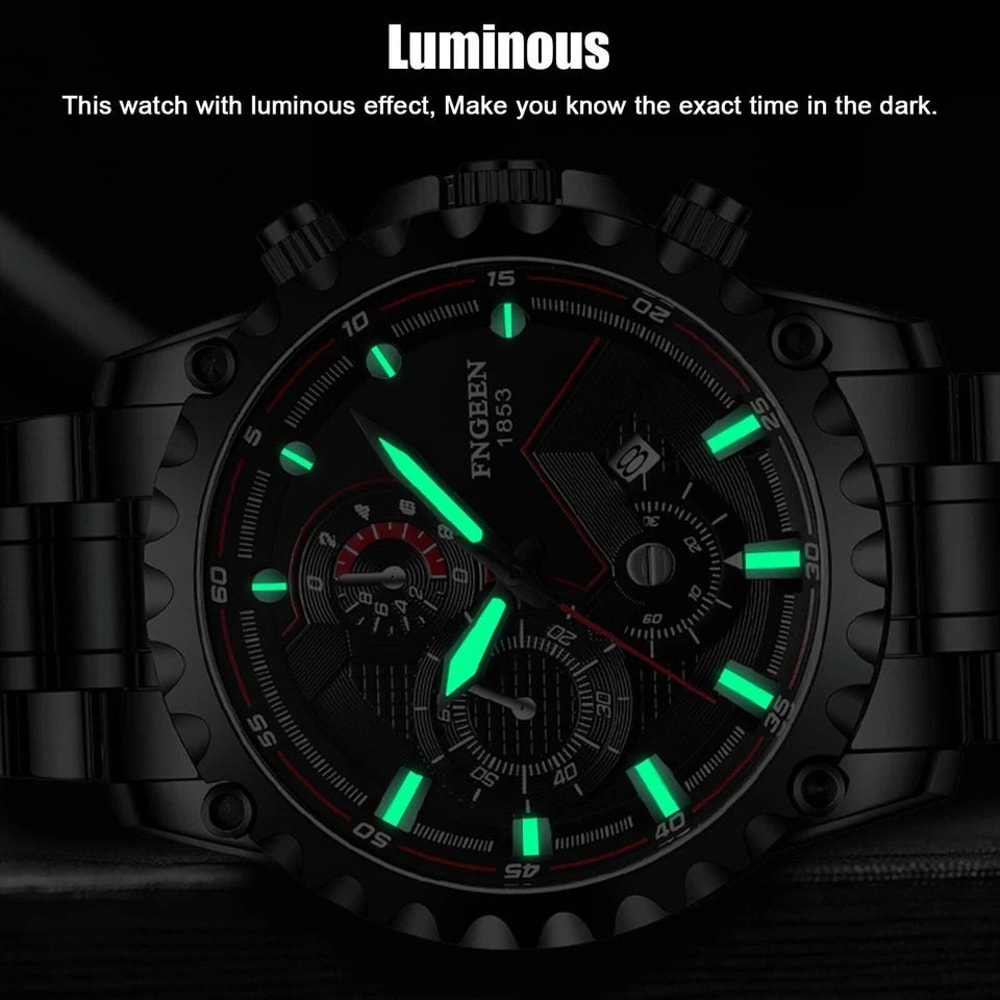 Waterproof Luxury Mens Watch Stainless Steel Classic Wristwatch With Luminous Display 4