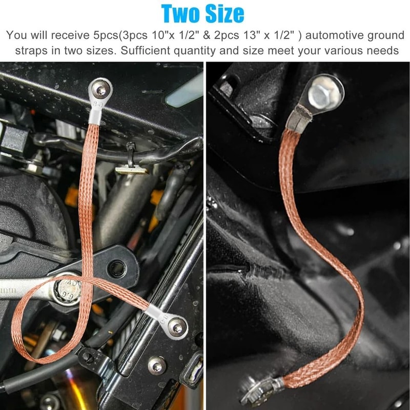 Engine Ground Strap Cable Copper Kit For Car Truck Firewall Engine Body Frame Grounding 2