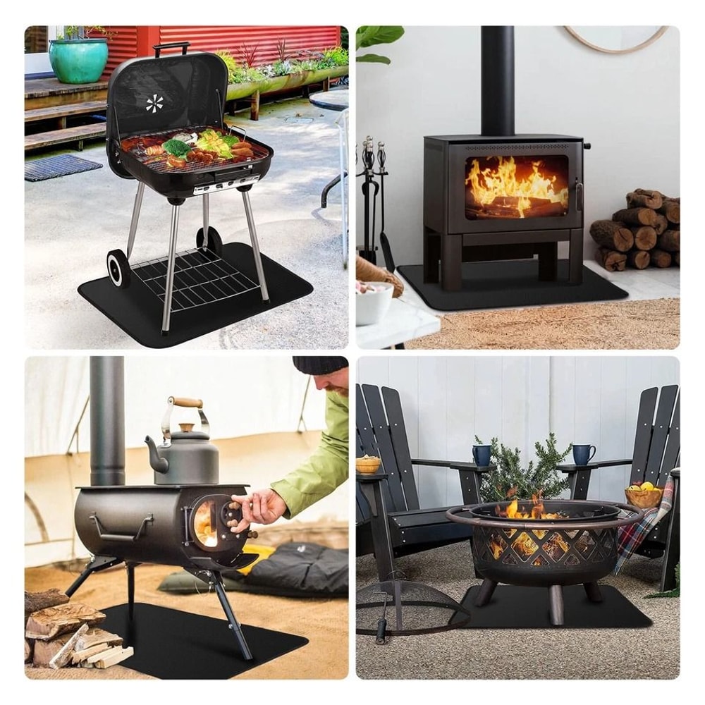 Under Grill Mat Fireproof Deck Protector For Outdoor Grills 2