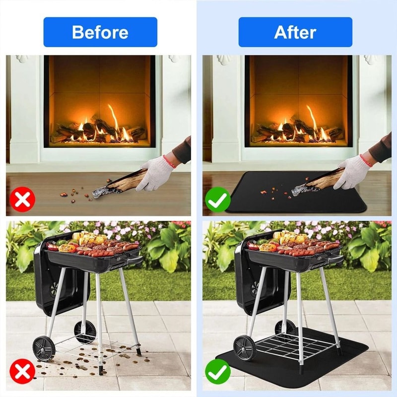 Under Grill Mat Fireproof Deck Protector For Outdoor Grills 4